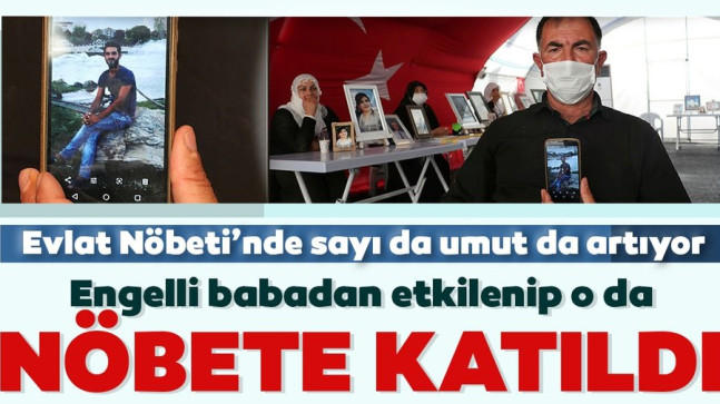 Engelli babadan etkilenip nöbete katıldı
