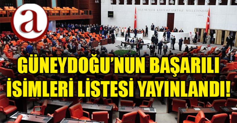 GÜNEYDOĞU’NUN BAŞARILI İSİMLERİ LİSTESİ YAYINLANDI