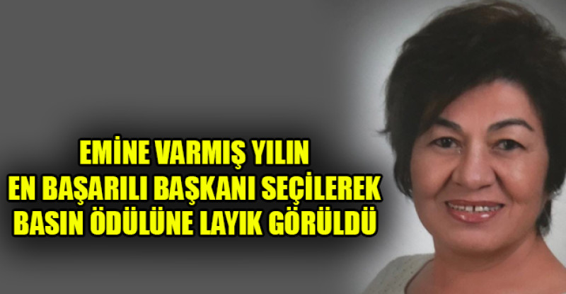 EMİNE VARMIŞ YILIN EN BAŞARILI BAŞKANI SEÇİLEREK BASIN ÖDÜLÜNE LAYIK GÖRÜLDÜ