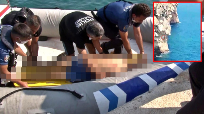 İddia için 40 metrelik falezlerden denize atlayan Rus genç, hayatını kaybetti