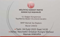 MHP MAMAK’TA OLAĞAN KONGREYE GİDİYOR