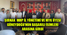 ŞIRNAK MHP İL YÖNETİMİ VE MYK ÜYESİ GÜNEYDOĞU’NUN BAŞARILI İSİMLERİ ARASINA GİRDİ