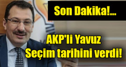 Ak Parti’li Yavuz seçim tarihini verdi