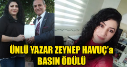 Ünlü Yazar Zeynep Havuç’a Basın Ödülü
