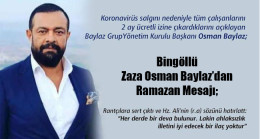 Bingöllü Zaza Osman Baylaz’dan Ramazan Mesajı;