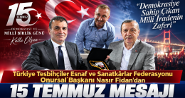Türkiye Tesbihçiler Esnaf ve Sanatkârlar Federasyonu Onursal Başkanı Nasır Fidan’dan 15 Temmuz Mesajı