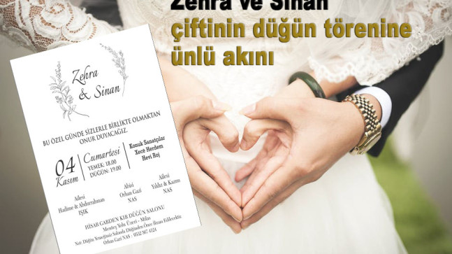 Zehra ve Sinan çiftinin düğün törenine ünlü akını