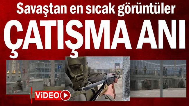 Ukrayna ordusunun Rusya’ya karşı savaştığı anlar görüntülendi
