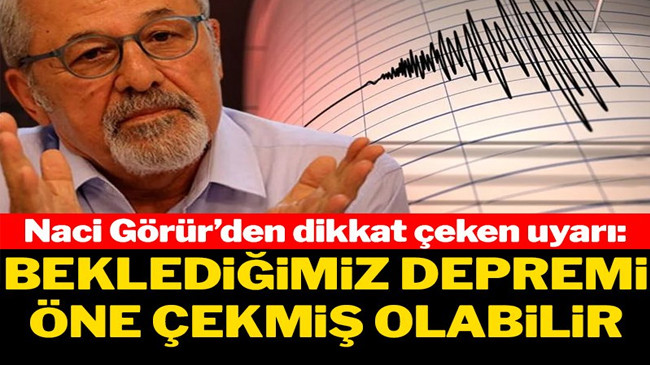 Prof. Dr. Naci Görür: Beklediğimiz depremi öne çekmiş olabilir