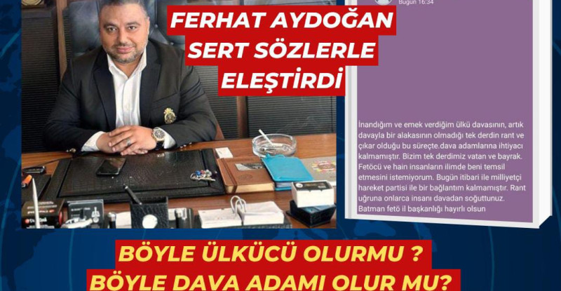 Ferhat Aydoğan’dan Çok Sert Eleştiri